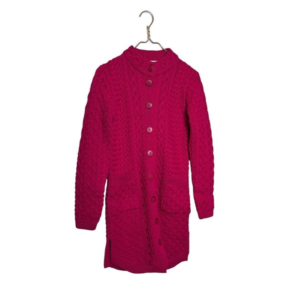 Aran Crafts Long Cardigan Jacket, Merino Wool, Size XS NEW!*‎